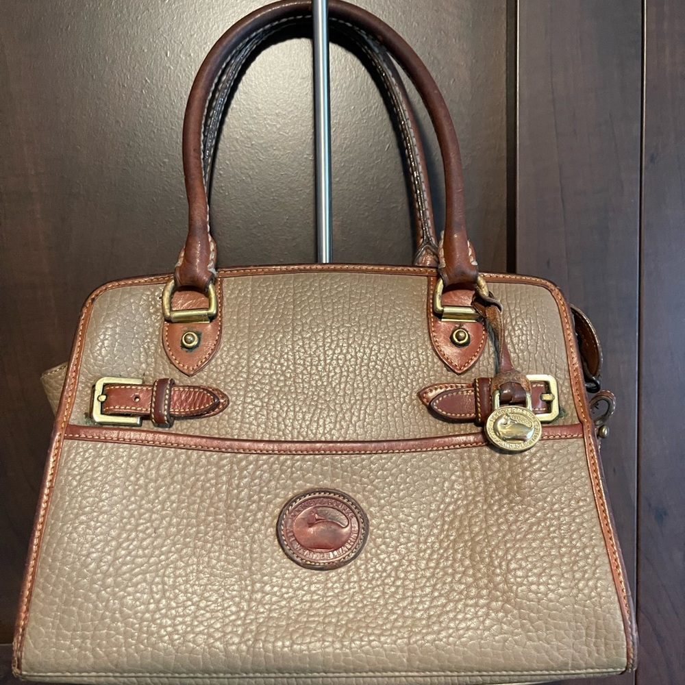 Dooney & Bourke Brown Satchel with Gold-Tone Hardware
